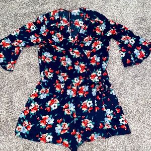 Navy Floral Romper